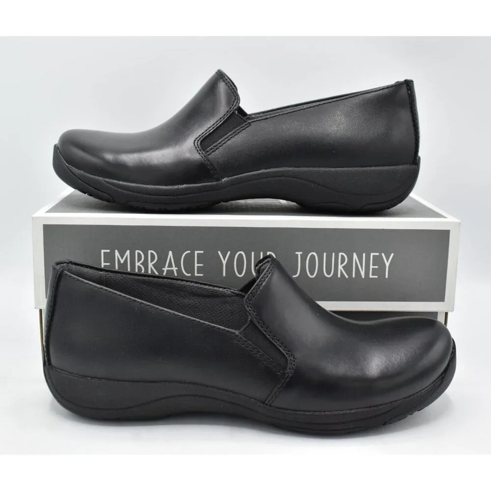 Dansko‎ Womens EU 38 US 7.5-8 Nora Black Leather Slip On Loafers Shoes Clogs